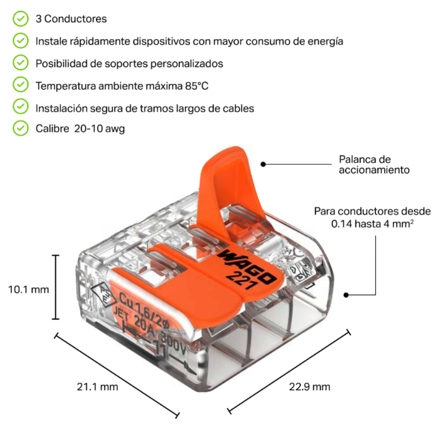 Caja Conector 221-612 (50 pz) – WAGO SHOP